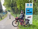 Bord dat aangeeft hoeveel fietsers gebruikmaken van deze fietssnelweg